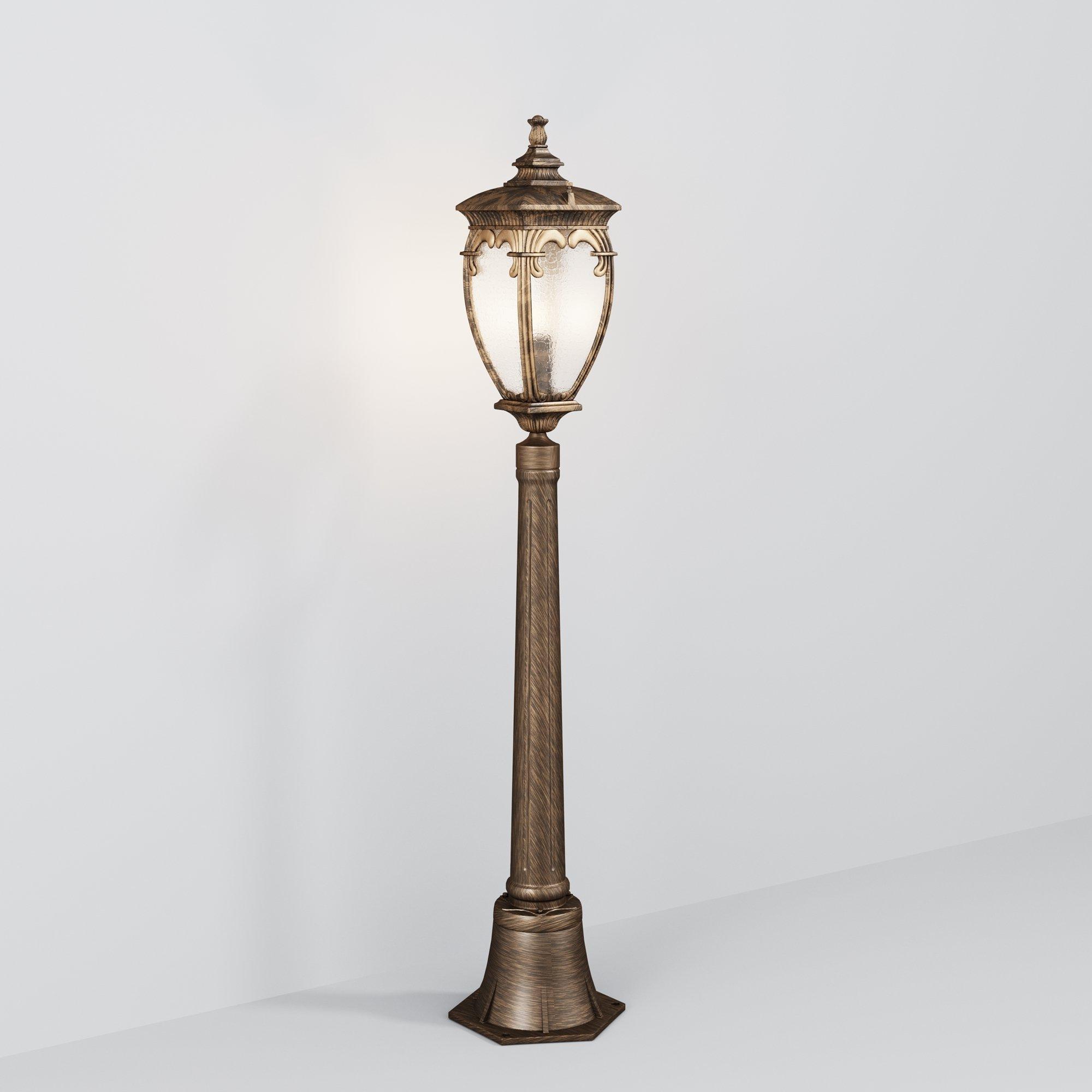 Lampa ogrodowa stojąca Fleur – klasyczna latarnia, 113 cm, E27, IP44, czarno-złota
