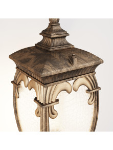 Lampa ogrodowa stojąca Fleur – klasyczna latarnia, 113 cm, E27, IP44, czarno-złota Lampa ogrodowa stojąca Fleur – klasyczna latarnia, 113 cm, E27, IP44, czarno-złota