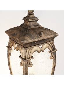 Lampa ogrodowa stojąca Fleur – klasyczna latarnia, 113 cm, E27, IP44, czarno-złota Lampa ogrodowa stojąca Fleur – klasyczna latarnia, 113 cm, E27, IP44, czarno-złota