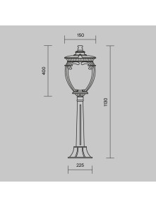 Lampa ogrodowa stojąca Fleur – klasyczna latarnia, 113 cm, E27, IP44, czarno-złota Lampa ogrodowa stojąca Fleur – klasyczna latarnia, 113 cm, E27, IP44, czarno-złota