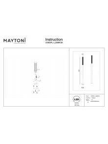 Dekoracyjny słupek ogrodowy LED Lit wysoki – 200 cm, 20W, 3000K, z mleczą osłoną, IP65, brązowy