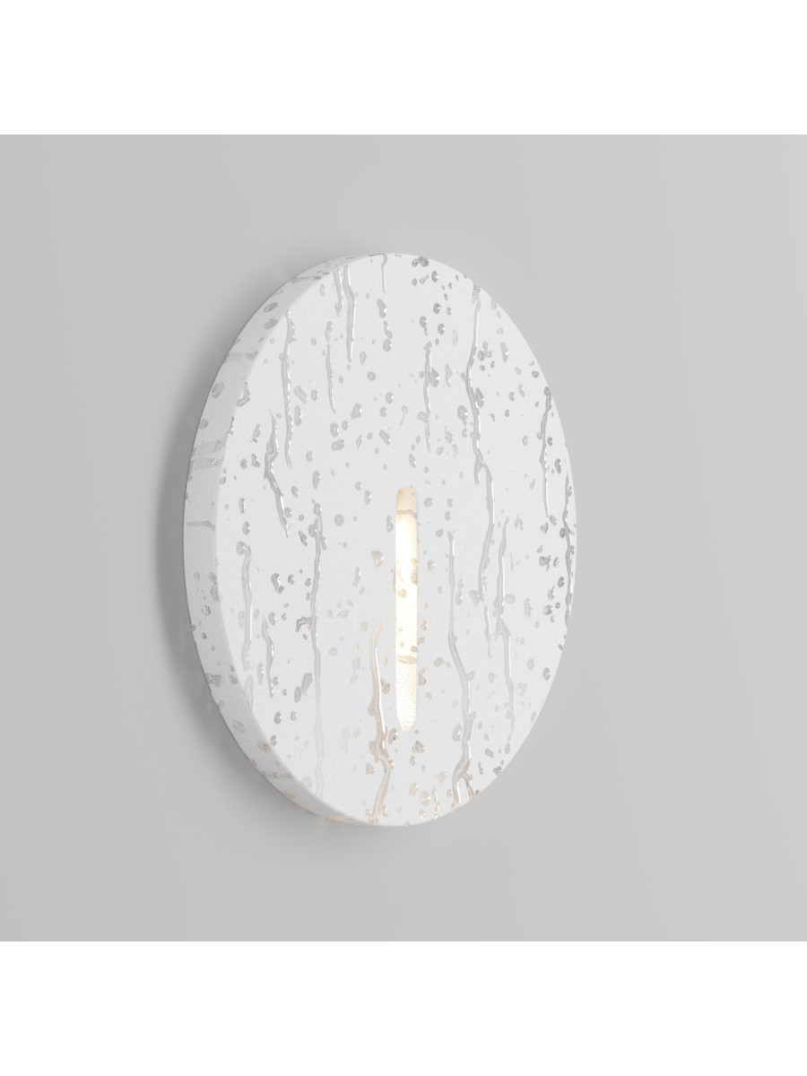Oprawa schodowa LED Lock – wpuszczana, 3W, 3000K, IP54, okrągły dysk z szczeliną, biały