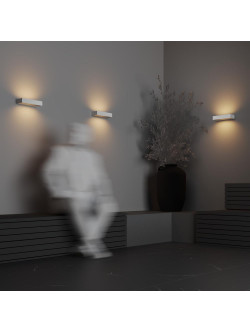 Kinkiet zewnętrzny Lot LED IP65 -biała szeroka prostokątna bryła 30 cm, 3000K, 20W