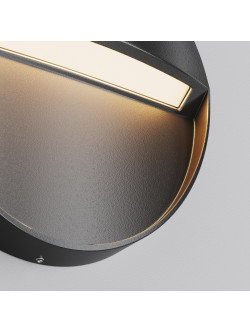 Lampa schodowa zewnętrzna LED Mane – natynkowa, okrągła, 3W, 3000K, IP54, czarna - Maytoni