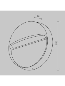 Lampa schodowa zewnętrzna LED Mane – natynkowa, okrągła, 3W, 3000K, IP54, czarna - Maytoni