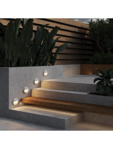 Lampa schodowa zewnętrzna LED Mane – natynkowa, okrągła, 3W, 3000K, IP54, biała - Maytoni Lampa schodowa zewnętrzna LED Mane – natynkowa, okrągła, 3W, 3000K, IP54, biała - Maytoni