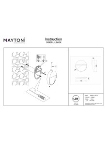 Lampa schodowa zewnętrzna LED Mane – natynkowa, okrągła, 3W, 3000K, IP54, biała - Maytoni Lampa schodowa zewnętrzna LED Mane – natynkowa, okrągła, 3W, 3000K, IP54, biała - Maytoni