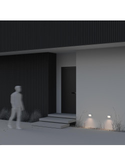 Lampa schodowa zewnętrzna LED Mane – natynkowa, kwadratowa, 3W, 3000K, IP54, biała