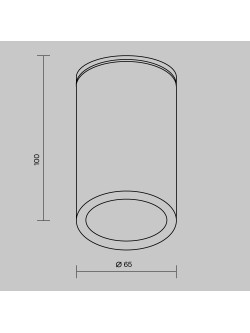 Czarna oprawa sufitowa Roll na taras IP54 - cylindryczna tuba GU10