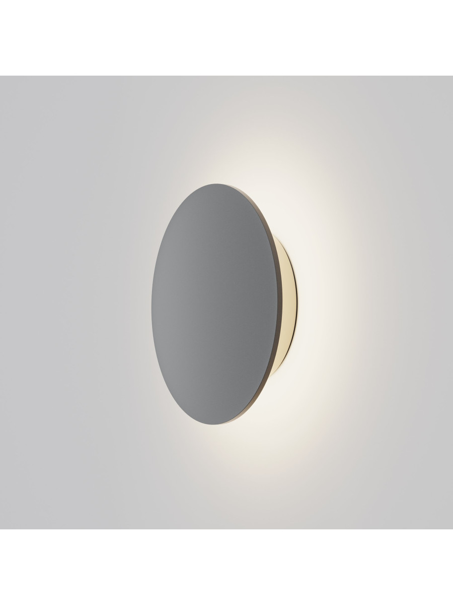 Kinkiet zewnętrzny Wald LED IP65 - okrągły, efekt świetlnej aureoli, 3000K, 18 cm, grafitowy