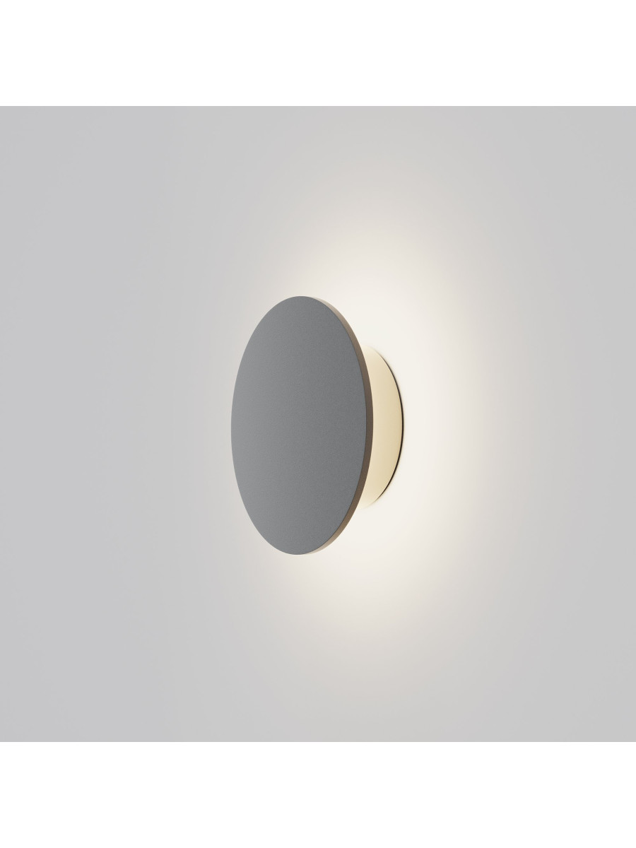 Kinkiet zewnętrzny Wald LED IP65 - okrągły, efekt świetlnej aureoli, 3000K, 14 cm, grafitowy