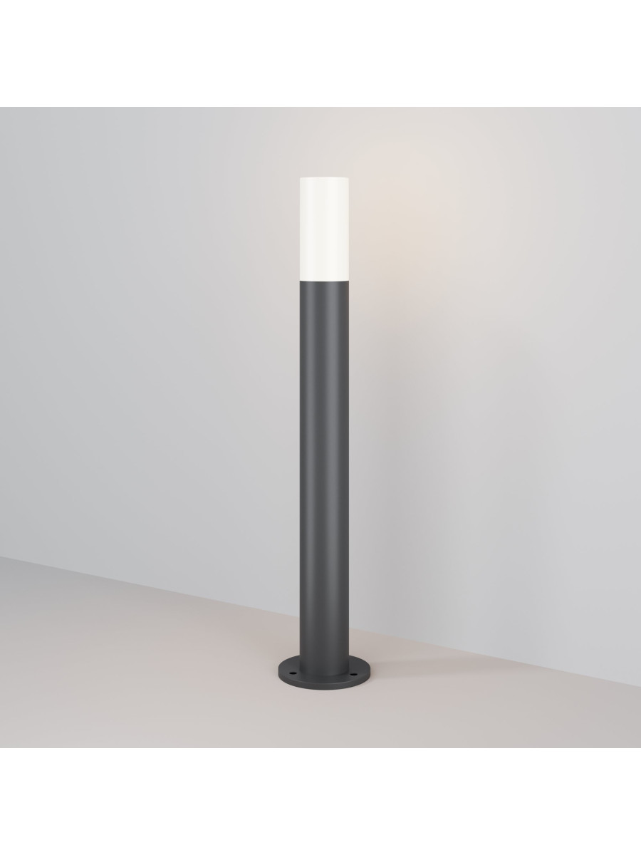 Słupek ogrodowy Willis – cylindryczny, ścieżkowy, E27, IP54, wysoki - 80 cm, szary