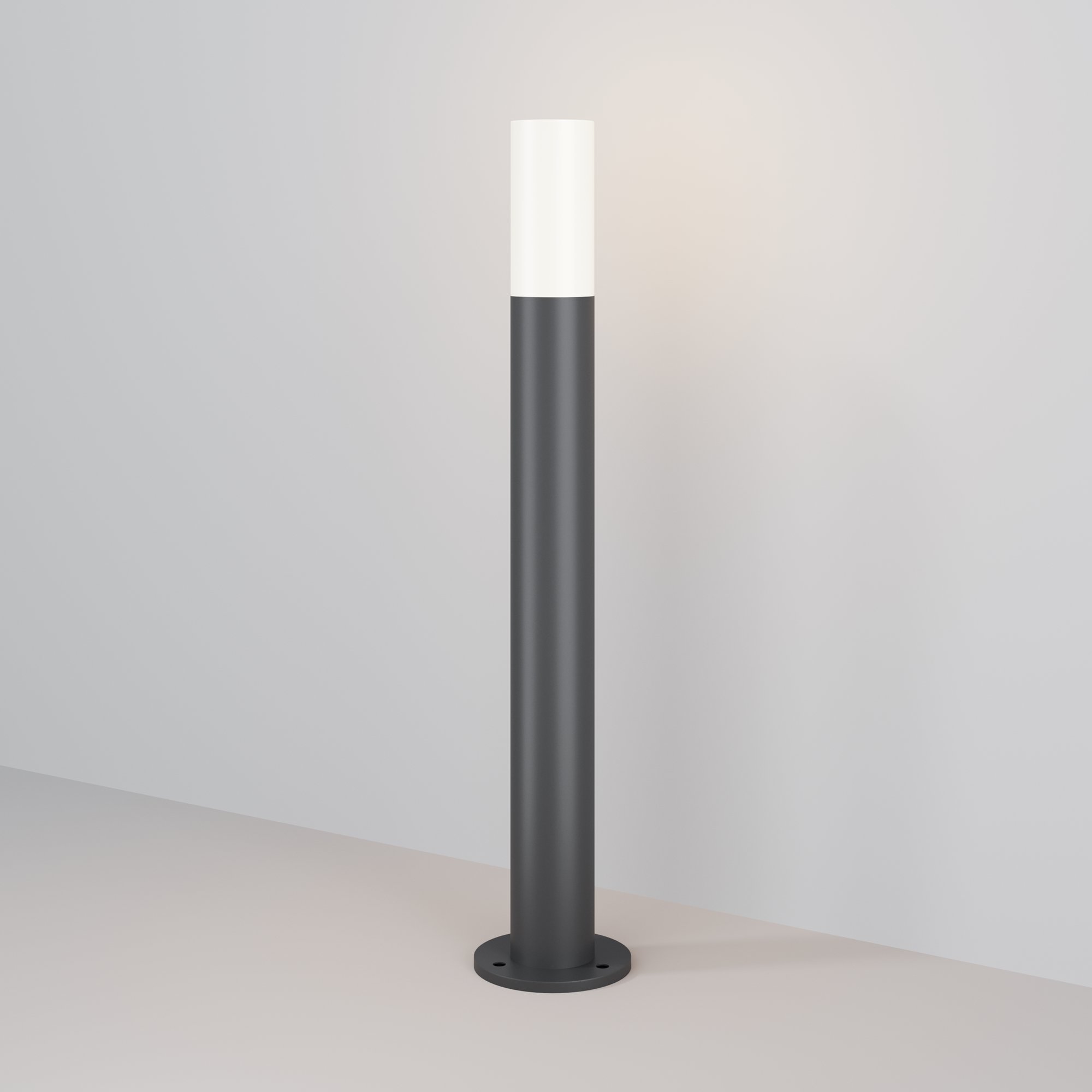 Słupek ogrodowy Willis – cylindryczny, ścieżkowy, E27, IP54, wysoki - 80 cm, szary