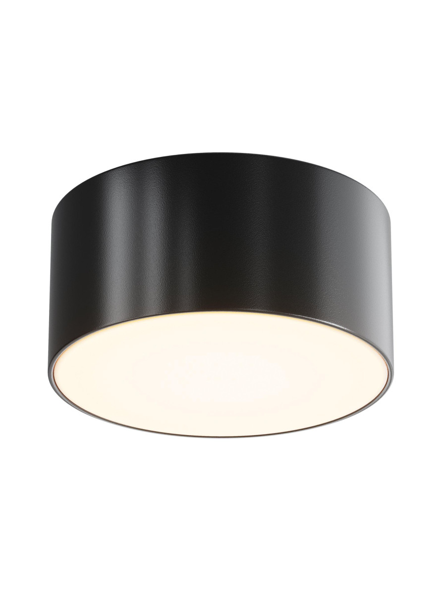 Zewnętrzny plafon sufitowy Zon IP65 LED - mały (12 cm) z mleczną blendą, 3000K, 900lm, czarny