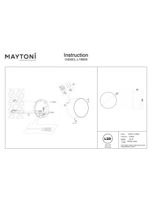 Zewnętrzny plafon sufitowy Zon IP65 LED - mały (12 cm) z mleczną blendą, 3000K, 900lm, czarny