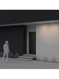 Zewnętrzny plafon sufitowy Zon IP65 LED - mały (12 cm) z mleczną blendą, 3000K, 900lm, biały