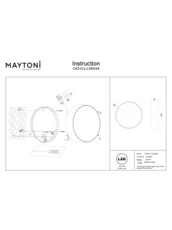 Zewnętrzny plafon sufitowy Zon IP65 LED - 22 cm, z mleczną blendą, 3000K, 2200lm, biały