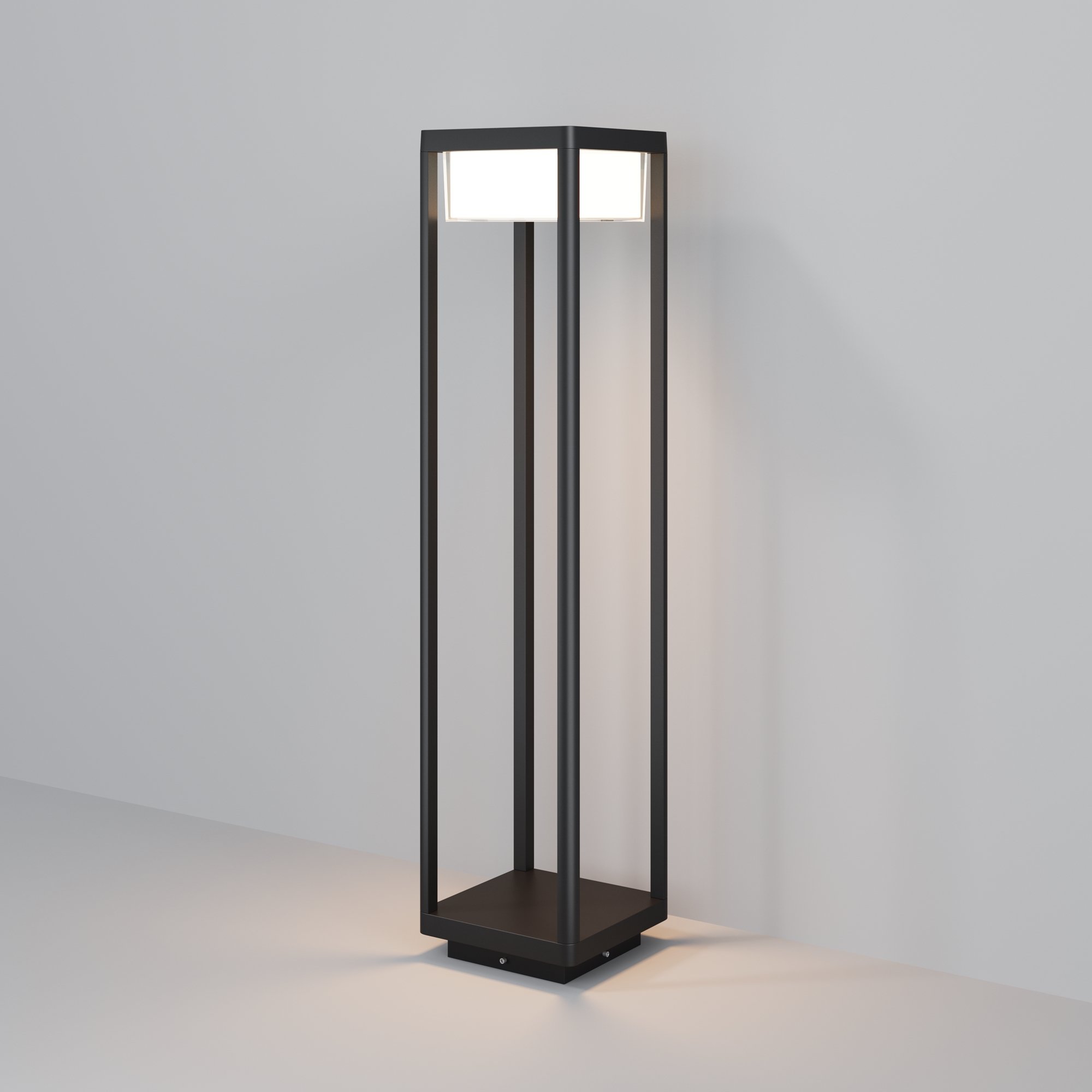 Nowoczesny designerski czarny słupek ogrodowy (80 cm) Baker Street LED IP65 - geometryczna forma 3000K