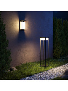 Nowoczesny designerski czarny słupek ogrodowy (80 cm) Baker Street LED IP65 - geometryczna forma 3000K Nowoczesny designerski czarny słupek ogrodowy (80 cm) Baker Street LED IP65 - geometryczna forma 3000K