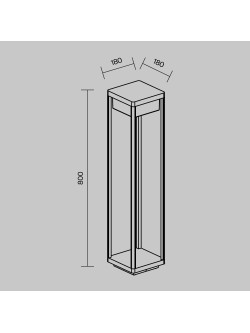 Nowoczesny designerski czarny słupek ogrodowy (80 cm) Baker Street LED IP65 - geometryczna forma 3000K