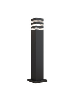 Słupek ogrodowy Unter den Linden – prostokątny 14x14, rozproszone światło, E27, IP54, 61 cm, czarny