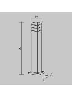 Słupek ogrodowy Unter den Linden – prostokątny 14x14, rozproszone światło, E27, IP54, 61 cm, czarny