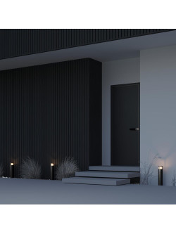 Słupek ogrodowy LED Wolseley Road – cylindryczny, ścieżkowy, 6W, 3000K, 370 lm, IP54, 50 cm, czarny