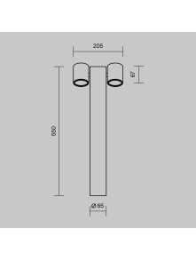 Nowoczesny czarny słupek ogrodowy Wall Street na taras IP54 - 2 regulowane reflektory GU10, 55 cm Nowoczesny czarny słupek ogrodowy Wall Street na taras IP54 - 2 regulowane reflektory GU10, 55 cm