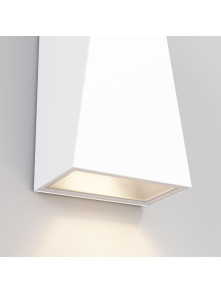 Kinkiet elewacyjny LED Times Square – geometryczna bryła, up&down, ambientowy, 3000K, IP54, biały Kinkiet elewacyjny LED Times Square – geometryczna bryła, up&down, ambientowy, 3000K, IP54, biały