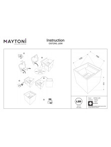 Kinkiet zewnętrzny Fulton LED IP54 - biała kostka świecąca góra-dół - Maytoni Kinkiet zewnętrzny Fulton LED IP54 - biała kostka świecąca góra-dół - Maytoni