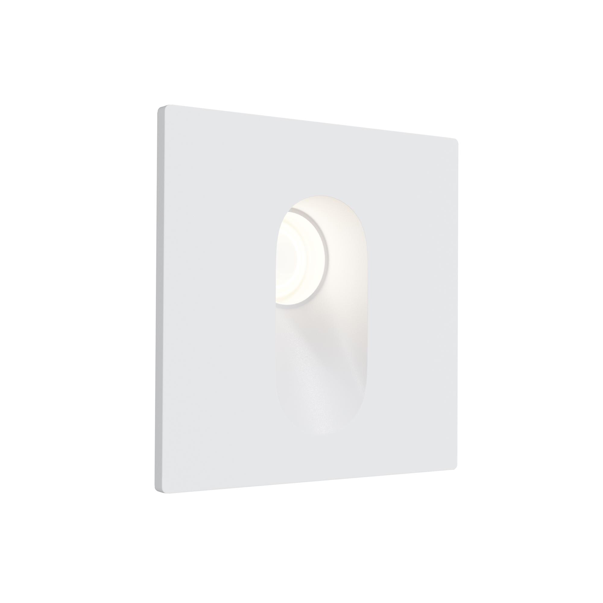 Biała oprawa schodowa LED Via Urbana - minimalistyczny panel kwadratowy IP54, 4000K