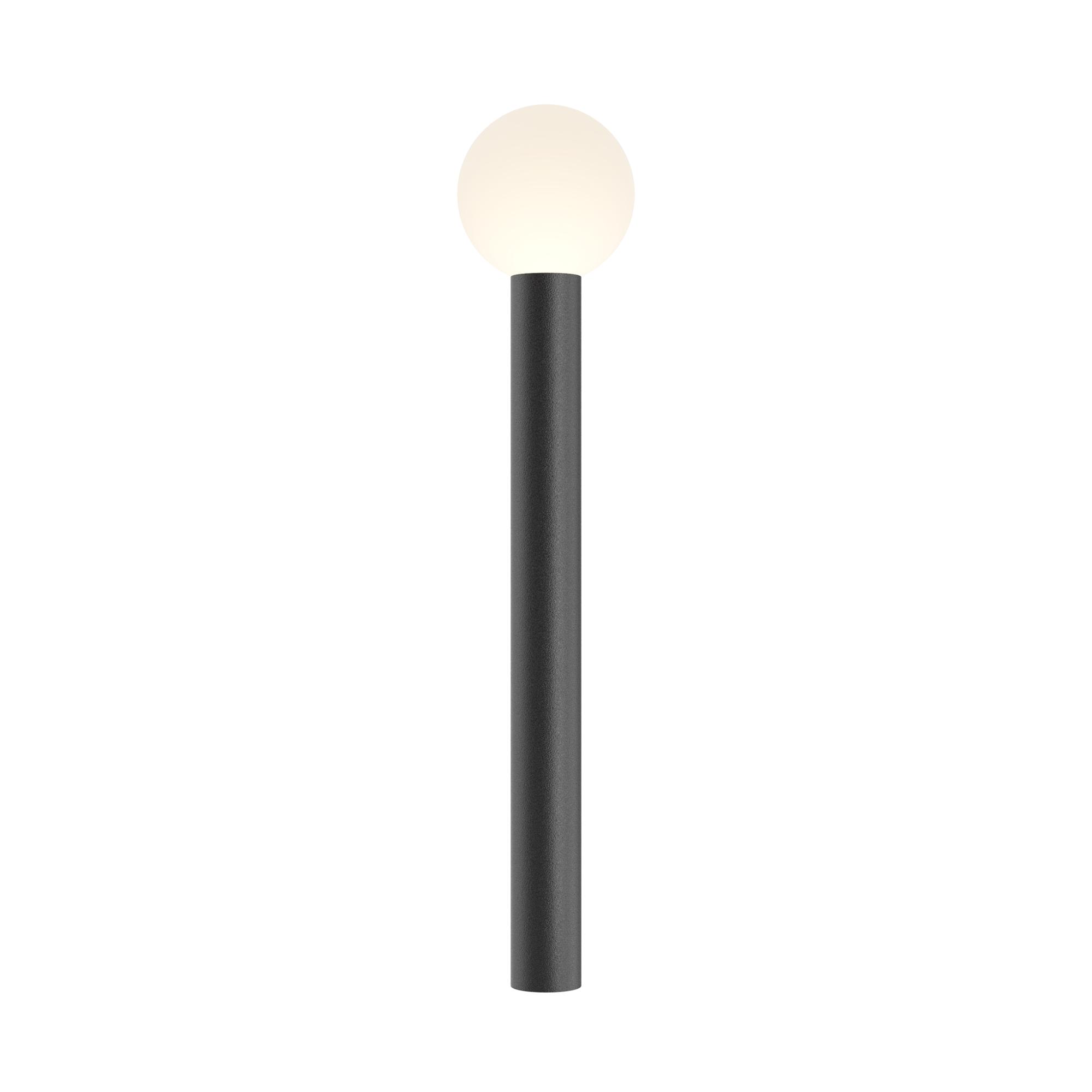 Słupek ogrodowy Bold 80 cm, mleczna kula 1-punktowa, rozproszone światło, IP54, E27, czarny