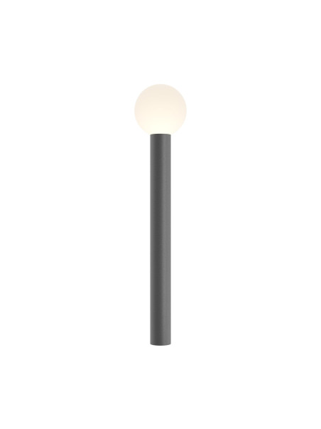 Słupek ogrodowy Bold 80 cm, mleczna kula 1-punktowa, rozproszone światło, IP54, E27, szary Słupek ogrodowy Bold 80 cm, mleczna kula 1-punktowa, rozproszone światło, IP54, E27, szary