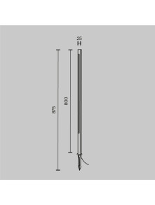 Słupek ogrodowy LED Pole – liniowy 80 cm, minimalistyczny, 12W, 3000K, IP65, antracytowy