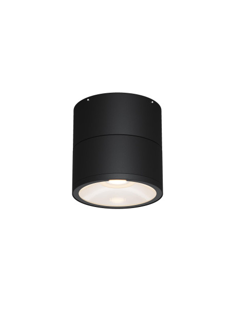 Zewnętrzna lampa sufitowa Spin LED IP54 - cylindryczna (9 cm), regulowana, 3000K, 480 lm, czarna