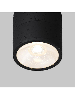 Zewnętrzna lampa sufitowa Spin LED IP54 - cylindryczna (9 cm), regulowana, 3000K, 480 lm, czarna