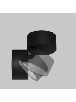 Zewnętrzna lampa sufitowa Spin LED IP54 - cylindryczna (9 cm), regulowana, 3000K, 480 lm, czarna