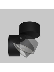 Zewnętrzna lampa sufitowa Spin LED IP54 - cylindryczna (9 cm), regulowana, 3000K, 480 lm, czarna