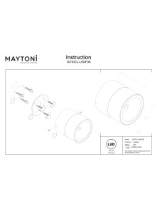 Zewnętrzna lampa sufitowa Spin LED IP54 - cylindryczna (9 cm), regulowana, 3000K, 480 lm, czarna