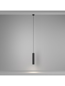 Czarna lampa wisząca Artisan nad wyspę - fakturowana tuba GU10 1-punktowa - Maytoni Czarna lampa wisząca Artisan nad wyspę - fakturowana tuba GU10 1-punktowa - Maytoni