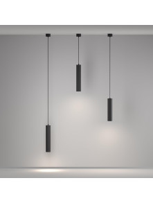 Czarna lampa wisząca Artisan nad wyspę - fakturowana tuba GU10 1-punktowa - Maytoni Czarna lampa wisząca Artisan nad wyspę - fakturowana tuba GU10 1-punktowa - Maytoni