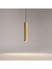 Złota lampa wisząca Artisan nad wyspę - fakturowana tuba GU10 1-punktowa - Maytoni Złota lampa wisząca Artisan nad wyspę - fakturowana tuba GU10 1-punktowa - Maytoni