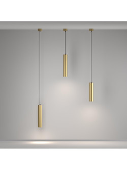 Złota lampa wisząca Artisan nad wyspę - fakturowana tuba GU10 1-punktowa - Maytoni