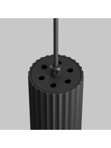 Minimalistyczna lampa wisząca Calipso GU10 czarna - ryflowana metalowa tuba 1-punktowa Minimalistyczna lampa wisząca Calipso GU10 czarna - ryflowana metalowa tuba 1-punktowa