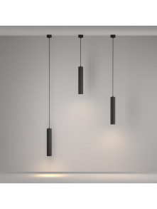 Minimalistyczna lampa wisząca Calipso GU10 czarna - ryflowana metalowa tuba 1-punktowa Minimalistyczna lampa wisząca Calipso GU10 czarna - ryflowana metalowa tuba 1-punktowa