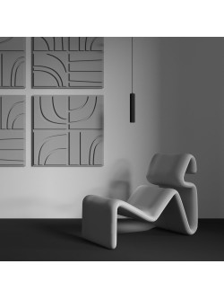 Minimalistyczna lampa wisząca Calipso GU10 czarna - ryflowana metalowa tuba 1-punktowa