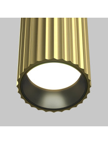 Złota lampa wisząca Calipso do salonu - ryflowany metalowy klosz GU10 1x10W - Maytoni