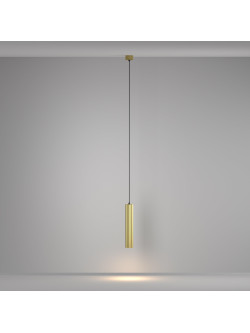 Złota lampa wisząca Calipso do salonu - ryflowany metalowy klosz GU10 1x10W - Maytoni