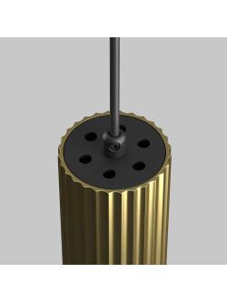 Złota lampa wisząca Calipso do salonu - ryflowany metalowy klosz GU10 1x10W - Maytoni