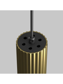 Złota lampa wisząca Calipso do salonu - ryflowany metalowy klosz GU10 1x10W - Maytoni